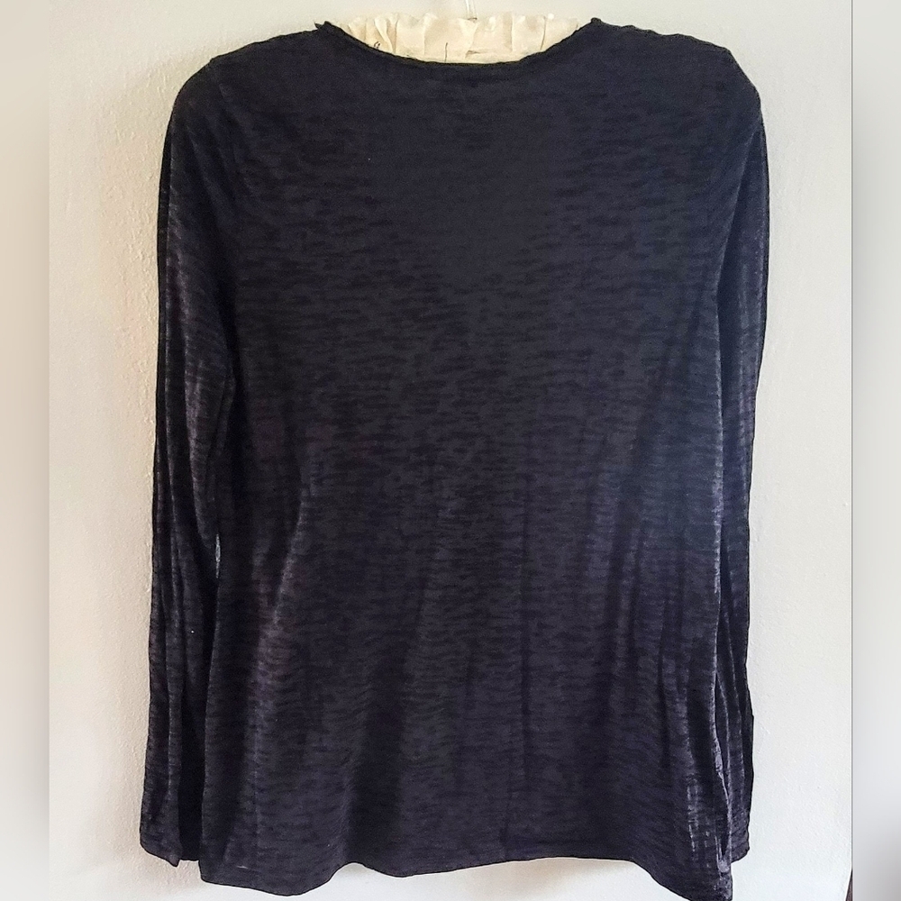 Y2K Inspired Bedazzled Whimsigoth Dark Fairy Long Sleeve Burnout Tee Layering XL - Picture 2 of 4